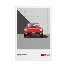 Alfa Romeo Spider Duetto Poster - Classic Roadster Italian Cool Wall Art Print
