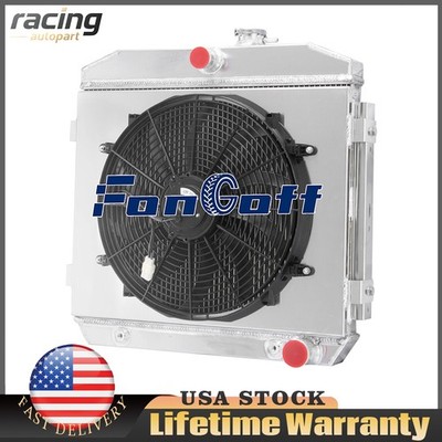 4-Row Radiator Shroud Fan FIT 1955-1957 Chevy Bel Air Del Ray Nomad 4.3L 4.6L V8