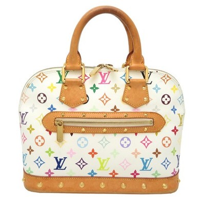 Original LOUIS VUITTON Multicolor Alma Blanc Handtasche M92647 LV Gebraucht