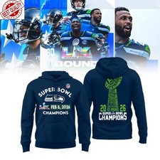 SALE Seattle Seahawk 2025 S Bowl LX Champs Celebrate Sweatshirt Hoodie