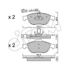 Satz Bremsbeläge Bremsklötze vorne für Alfa Romeo 156 932 | 24019277