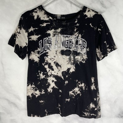 Los Angeles Spellout Graphic Tie Dye Acid Wash Oversized Boxy Tee T Shirt Top LA