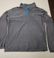 Swag Performance 1/4 Zip Pullover Grey Blue Mens L Skulls Overlay