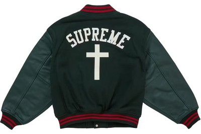SS26 Supreme Cross Varsity Jacket Dark Green xxl | eBay