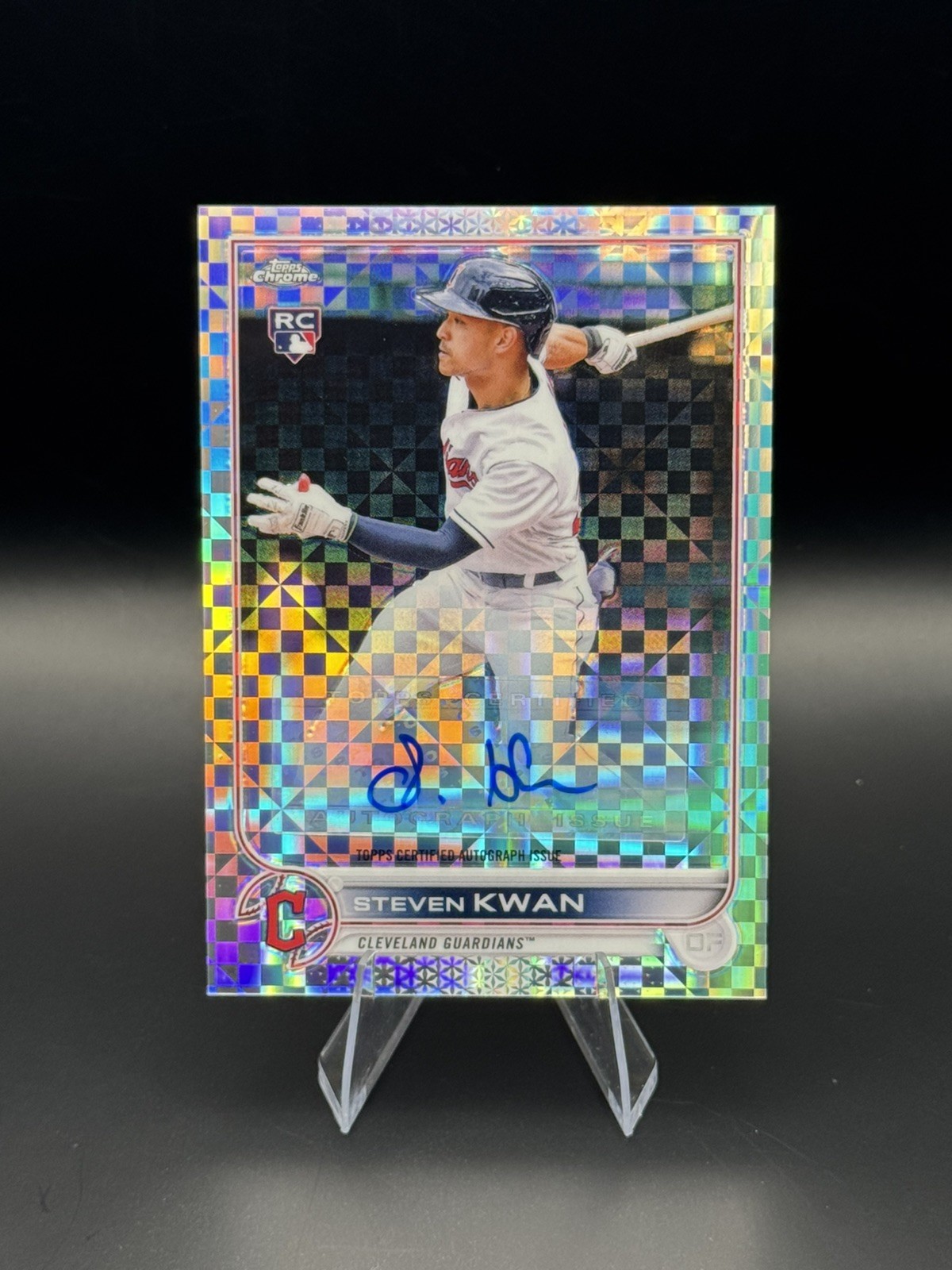 Steven Kwan X-Fractor Rookie Auto /125 - 2022 Topps Chrome Update RC