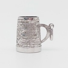 800 Silber Bierkrug Anhänger Humpen Charivari Charm 