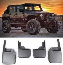 Front Rear OE Fitment Splash Mud Guards Flaps Kit For 07-18 Jeep Wrangler JK