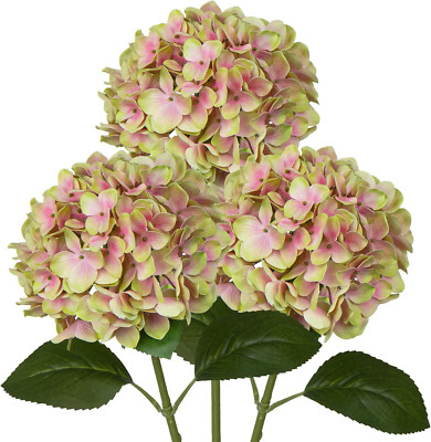 Fake Hydrangeas Real Touch Hydrangea Flowers 26'' Large Artificial Hydrangea F...