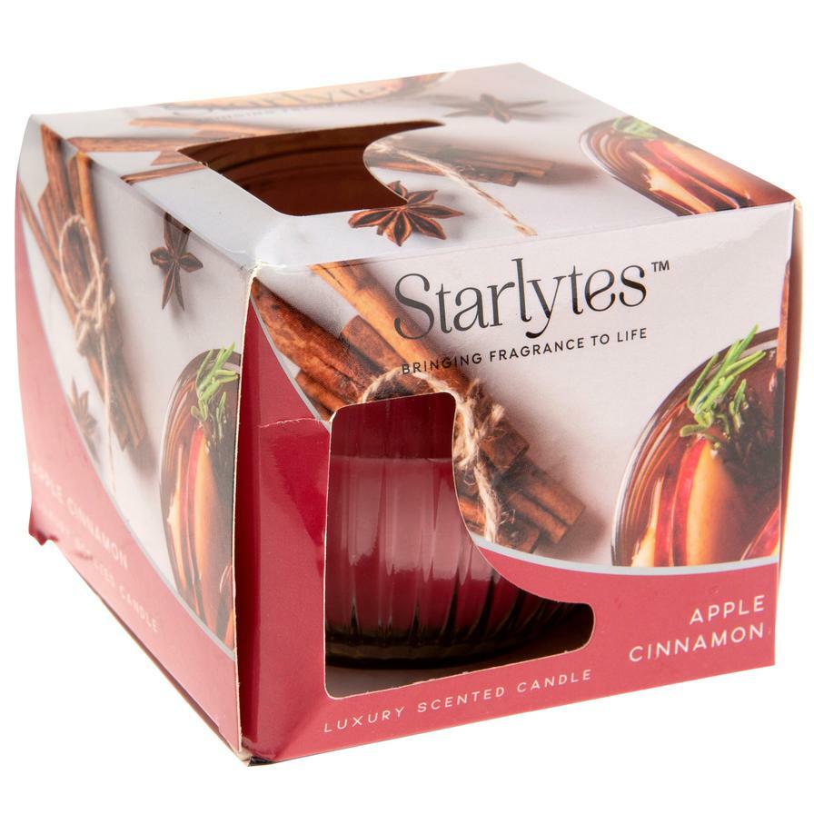 Set of 3 Apple Cinnamon Starlytes Scented Candles in glass jar 85g each