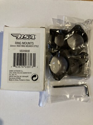 BSA Ring Mounts 30mm High Ring Weaver Style