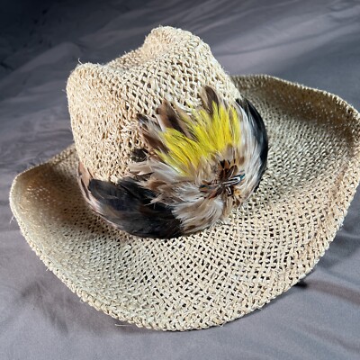 BILTMORE Cowboy Hat MILLER STOCKMAN straw Feather NEW  display picture 3