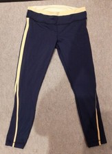 Lululemon Athletica leggings navy blue yellow stripe  U.K. 12/ Us 8. New.