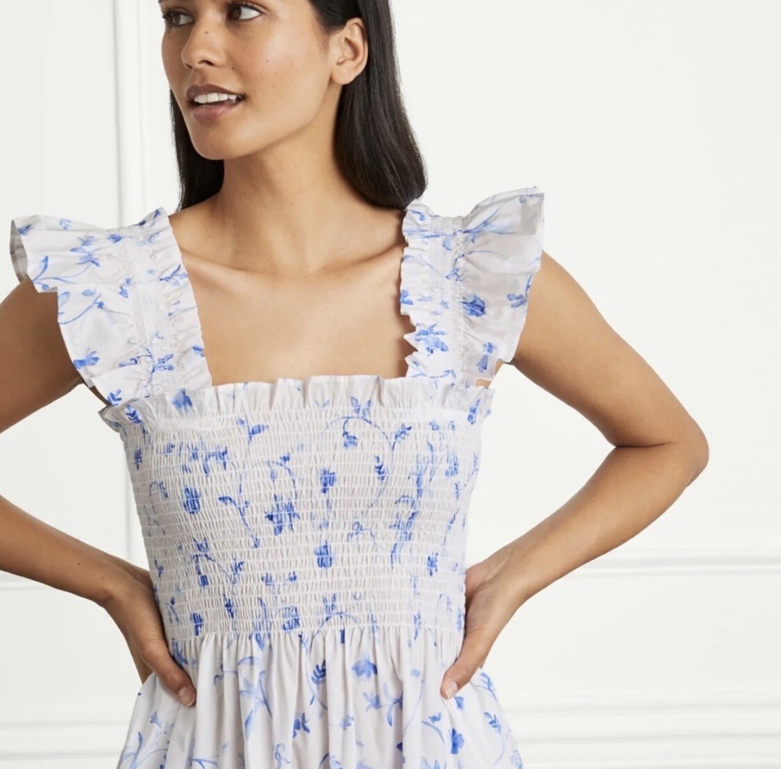 Hill House Blue Botanical Nap Dress Size M | eBay
