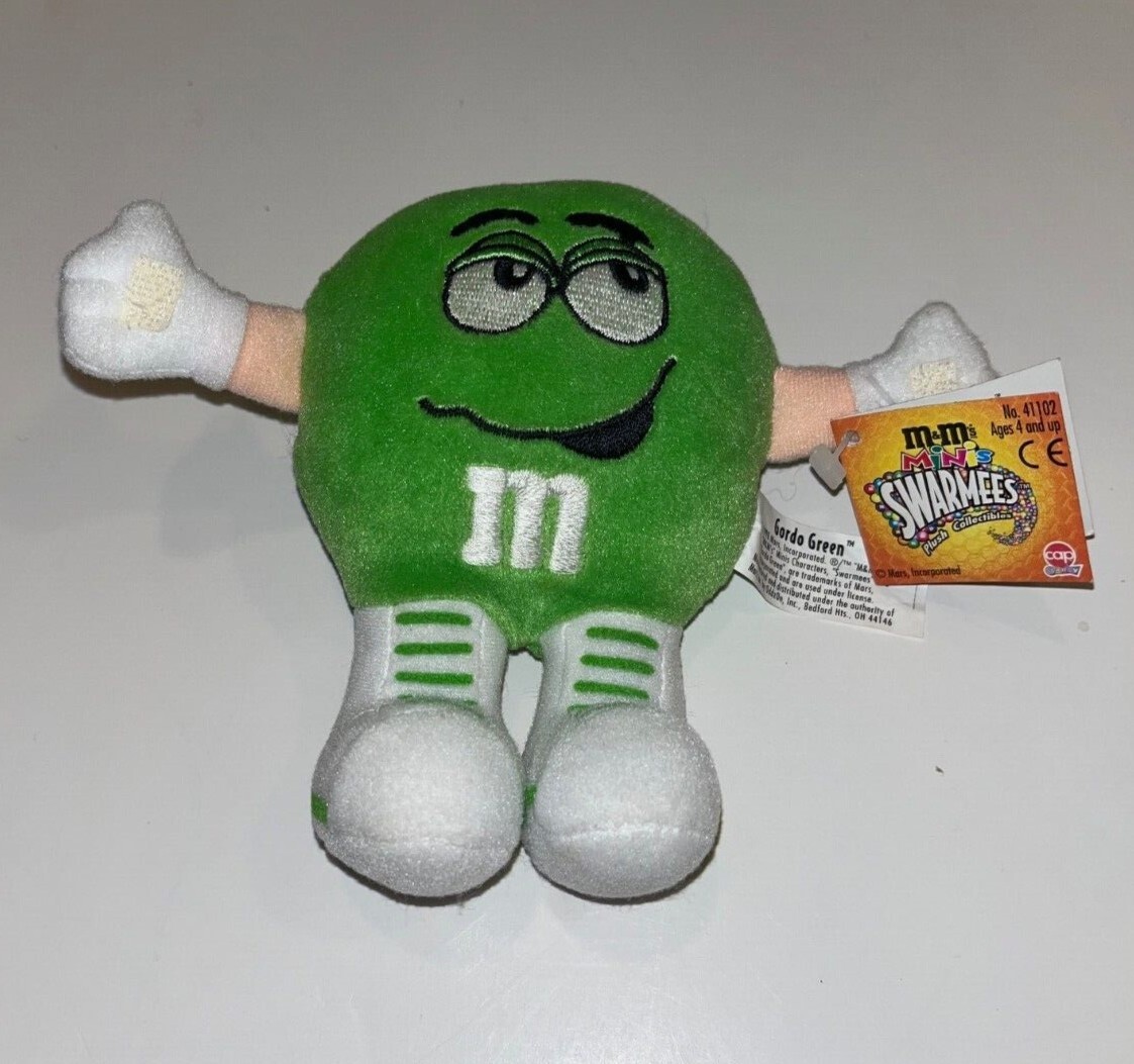 M&M'S MINI'S SWARMEES 1998 Plush Collectible ~ Green - Gordo Green