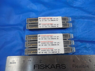NEW 5PCS TITEX PLUS A1222 DIN 338 TYP UFL NO. 32 HSS TIN 698245 6H SPIRAL DRILLS