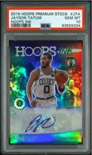 Jayson Tatum 2019 NBA Hoops Premium Stock JTA Ink Prizm Auto PSA 10 GEM MINT