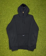 Nike Mens Hoodie Medium M Therma Fit Center Swoosh Check Sweatshirt UNC Blue