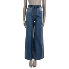 72079 auth CHRISTIAN DIOR blue 2018 PATCHWORK STRIPED Jeans Pants 36 XS