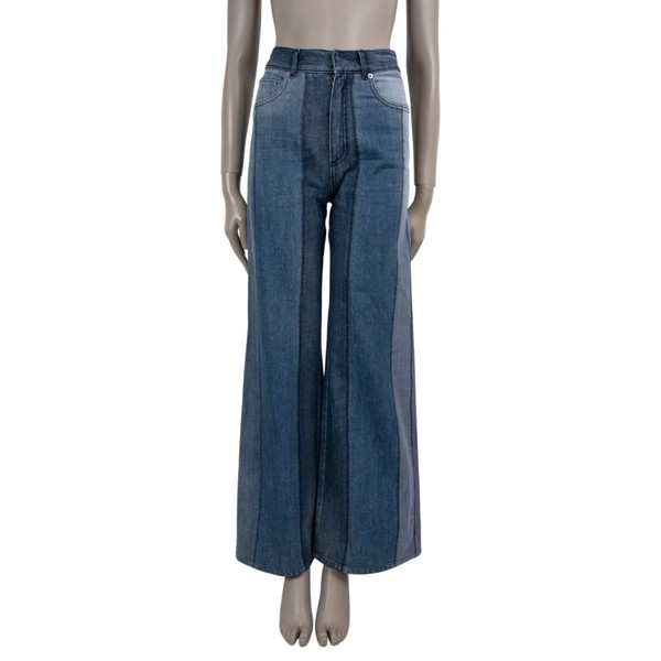 72079 authentische Christian Dior blau 2018 Patchwork gestreift Jeans Hose 36 XS