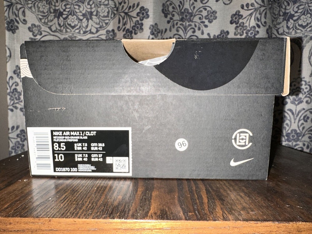 Size 8.5 - Nike CLOT x Air Max 1 2021 Kiss of Death