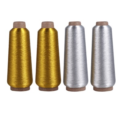 4 Rolls Häkeln Stickerei Gewinde Hand Themen Metallic String