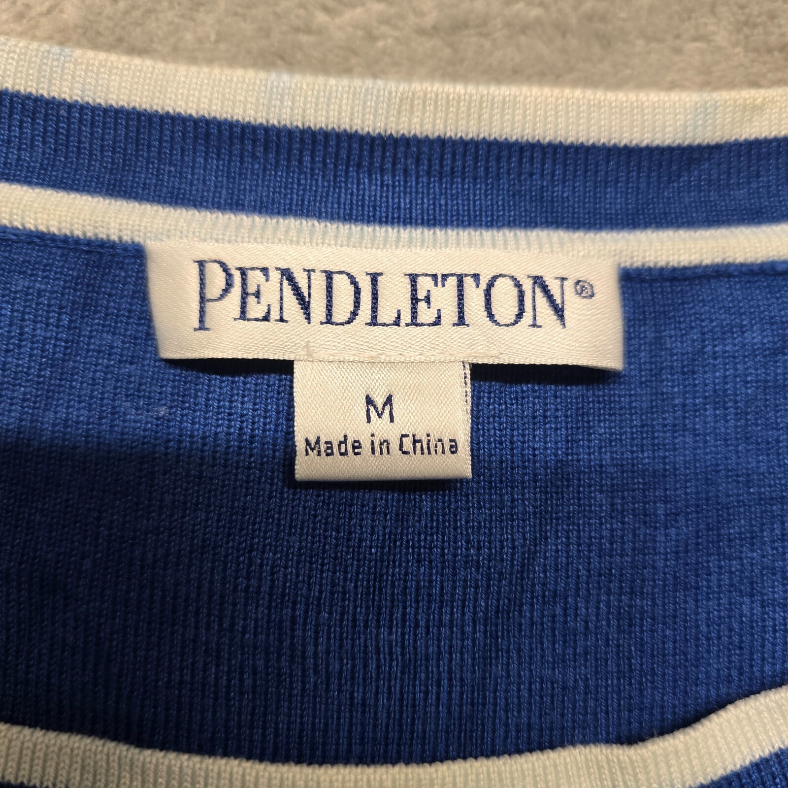 Pendleton Top Womens Medium Blue White Sleeveless… - image 3