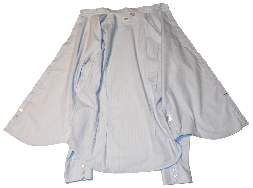 Camisa con botones de manga larga GUESS para hombre XL azul a rayas 100 % algodón Foto 3 de 4
