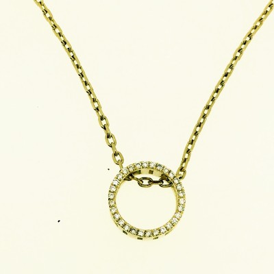 Natürliche Diamanten Anhänger Halskette 0,15ct Gelbgold 18k Braut Damen Geburtstag