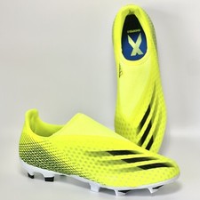 Adidas X Ghosted.3 LL FG Neon/Black Laceless Soccer Cleats Sz 13 Men FW6969