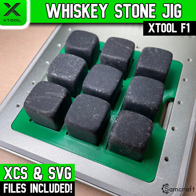 xTool F1 Whiskey Stone Jig, 3D Printed Jig, xTool Fiber Laser Jig, Laser Jig