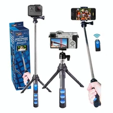 Vidpro MP-15 2-in-1 Mini Tripod and Selfie Stick with Bluetooth remote control 
