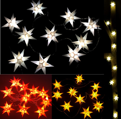 LED 10 kleine Sterne Lichterkette Sternenkette außen Außenstern