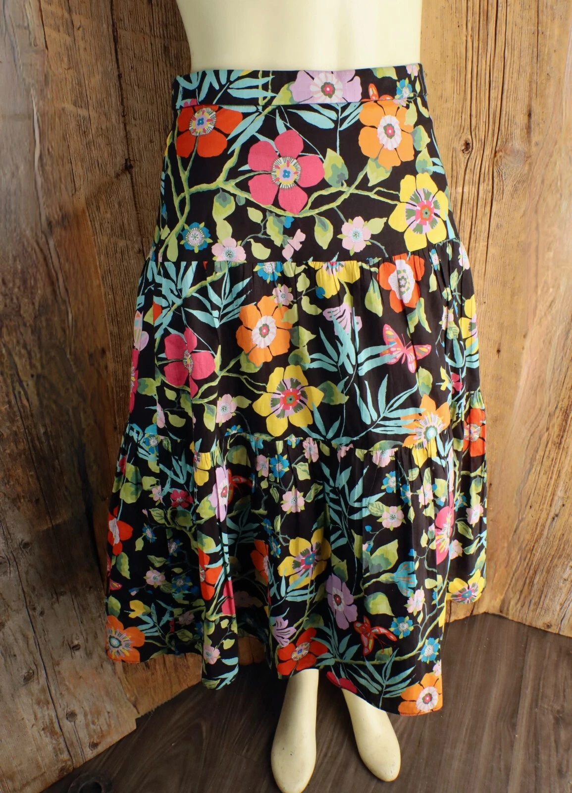 J. Crew Floral Pattern Tiered Skirt Size 0