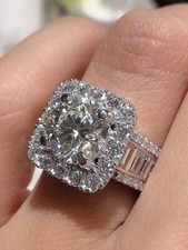 Sparkle 11.10CT White Simulated Sapphire In 935 Silver Women's Luxury Party Ring