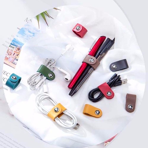 Cable Clip Cable Holder Winder Straps Cowhide Leather Cord Tidy Storage Cable - Photo 12/18