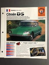 1955 - 1975 Citroën DS IMP "Hot Cars" Spec Sheet Folder Brochure Awesome L@@K