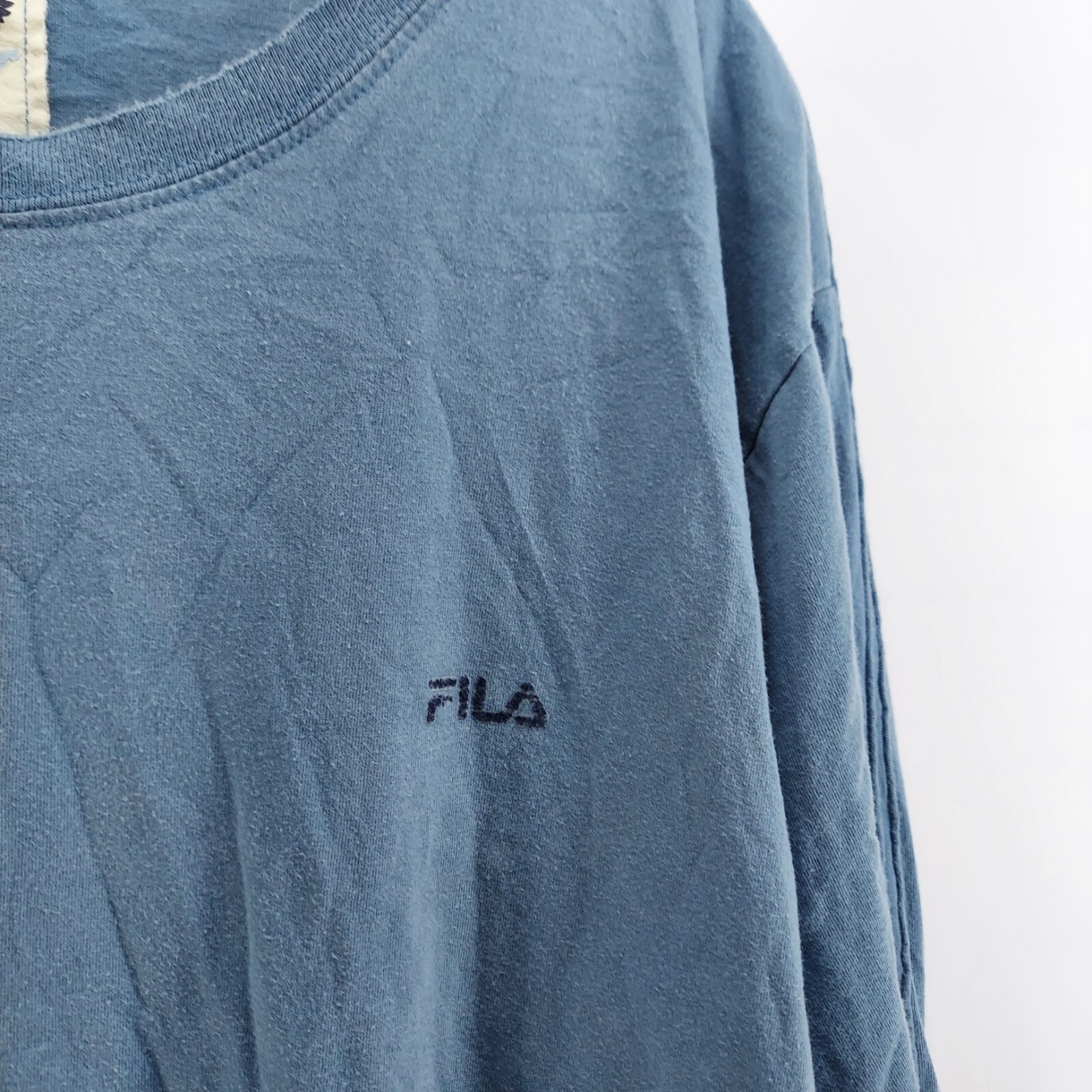 camicia uomo fila taglia 4X logo aquila invecchiato girocollo manica lunga slim fit