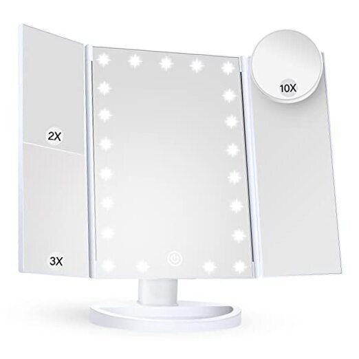 LED Vanity Mirror with 3 Magnification Levels & Adjustable Lights-image