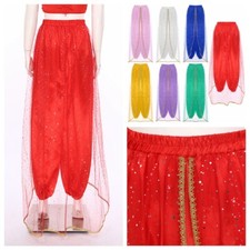 Women Pants Shiny Trousers Cosplay Bloomers Bollywood Sweatpants Mesh Costume