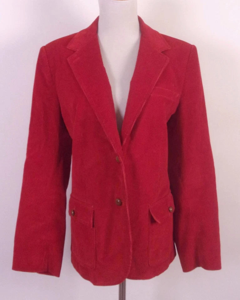 Falda Traje Secretaria Vintage Años 60 70 The Villager Rojo Brillante Pana 2 Piezas 14/16 Foto 2 de 4