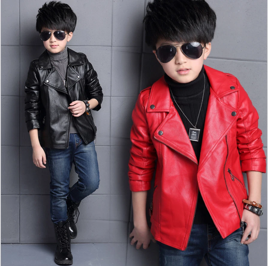 Child's faux leather best sale jacket