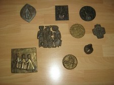 Besonderes Bronze u. Messing- Konvolut - 11 - Teile - Wandbilder und Weiteres ..
