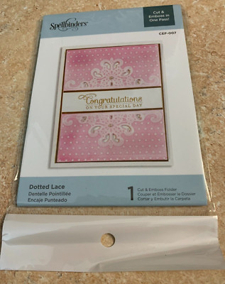 Spellbinders Cut & Emboss in One Pass with Dotted Lace Folder CEF-007
