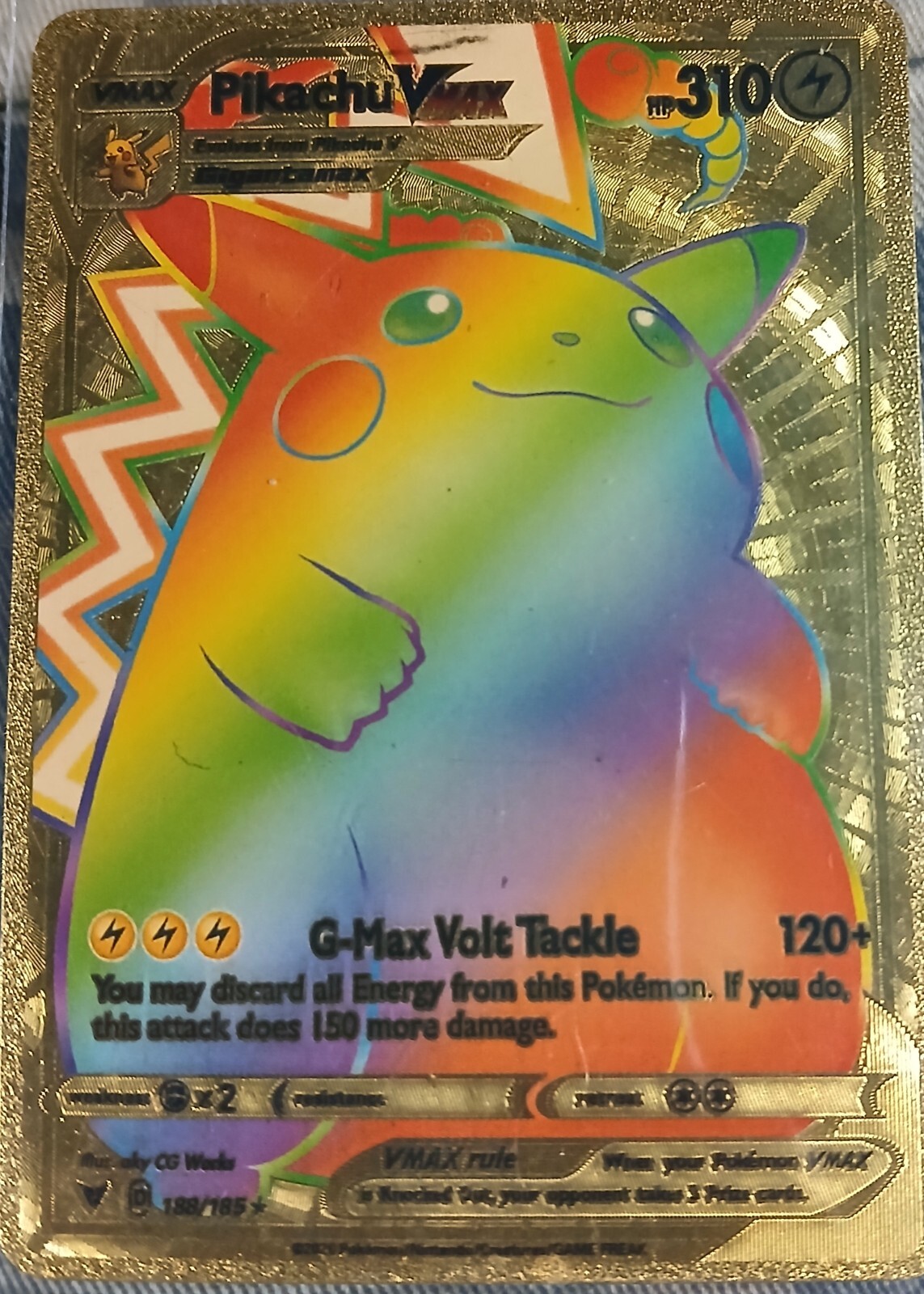 Pikachu VMAX 188/185 Rainbow Secret Rare Vivid Voltage Pokemon TCG Card MINT