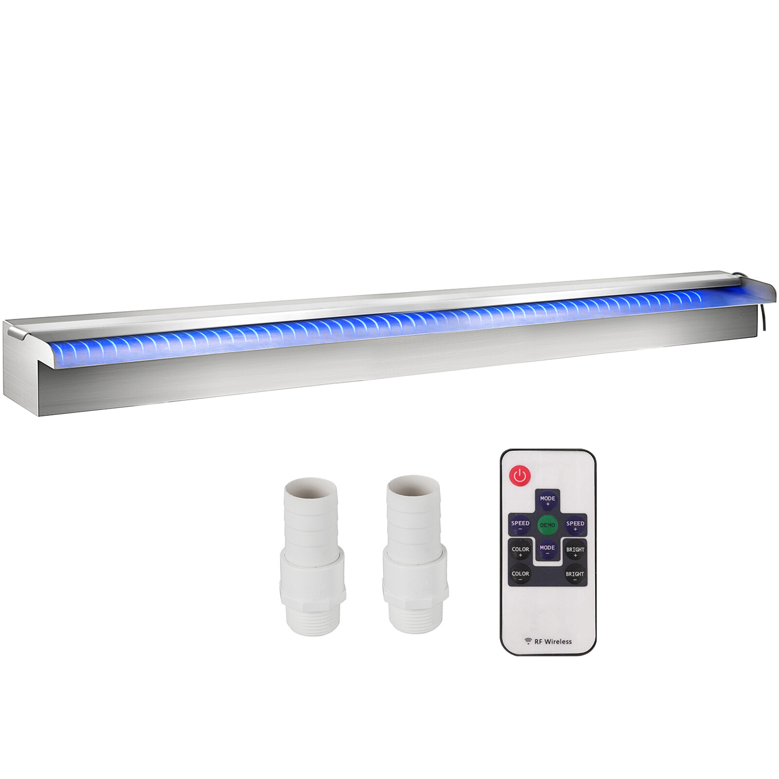 Déversoir cascade piscine LED VEVOR inox 120x11,5x8 cm