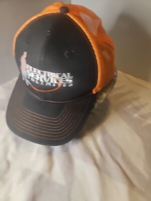  ELECTRICAL SERVICES UNLIMITED ADJUSTABLE STRAPBACK  HAT/CAP DARK BLUE/ORANGE