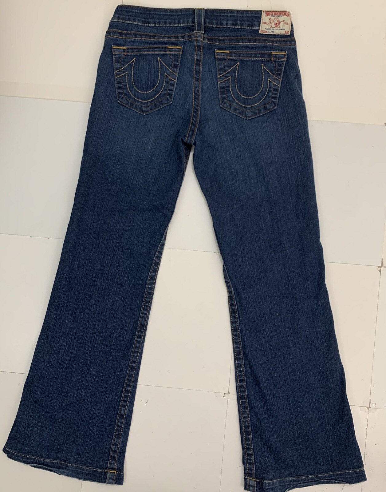 True Religion Claire Flare Boot Cut Blue Denim Jeans Women's Size 29 Made in USA thumbnail 9
