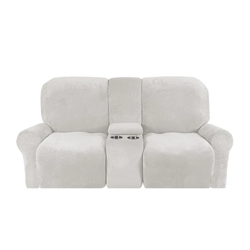 2-Sitzer Stretch Liegesofa Bezug Samt Schonbezug mit Getränkehalter Mittelkonsole - Bild 60 von 104