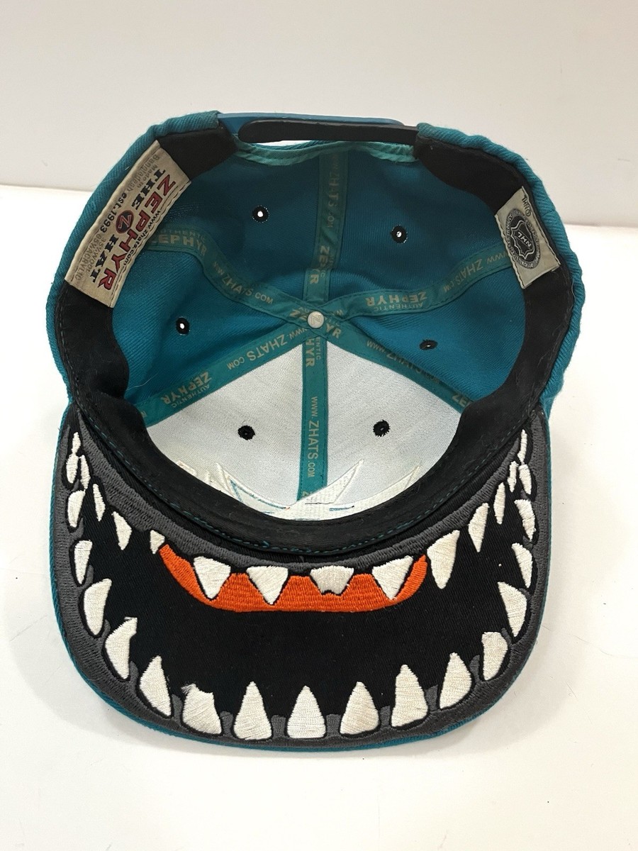 San Jose Sharks Snapback Hat Zephyr Shark Bite Teeth Under Brim