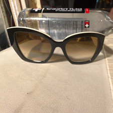 Chanel Women s Cat Eye Sunglasses Black Frame Brown Tinted Plastic Lenses